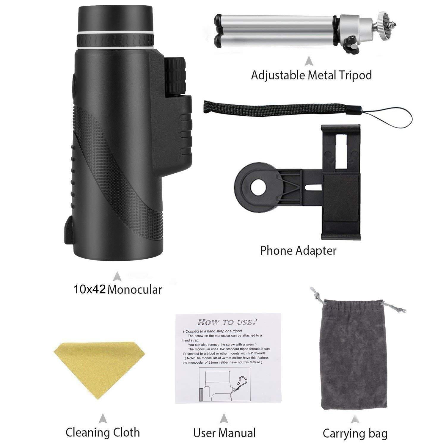 High-Definition Telescope with Universal Phone Mount
